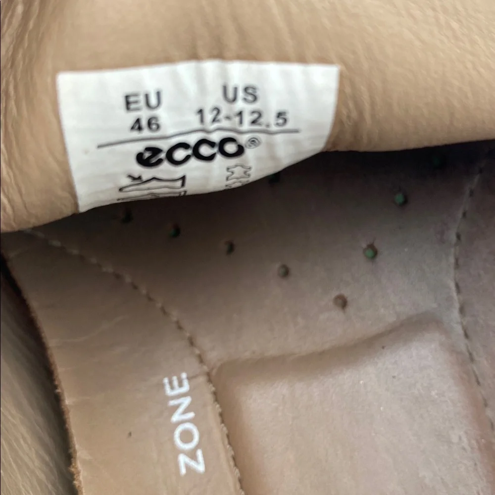 Ecco Dark Brown Leather Slip-On Loafers mens 12 casual office retro